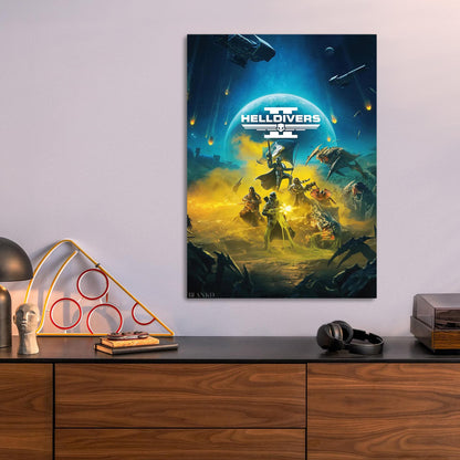 Galactic War Super Earth metal poster