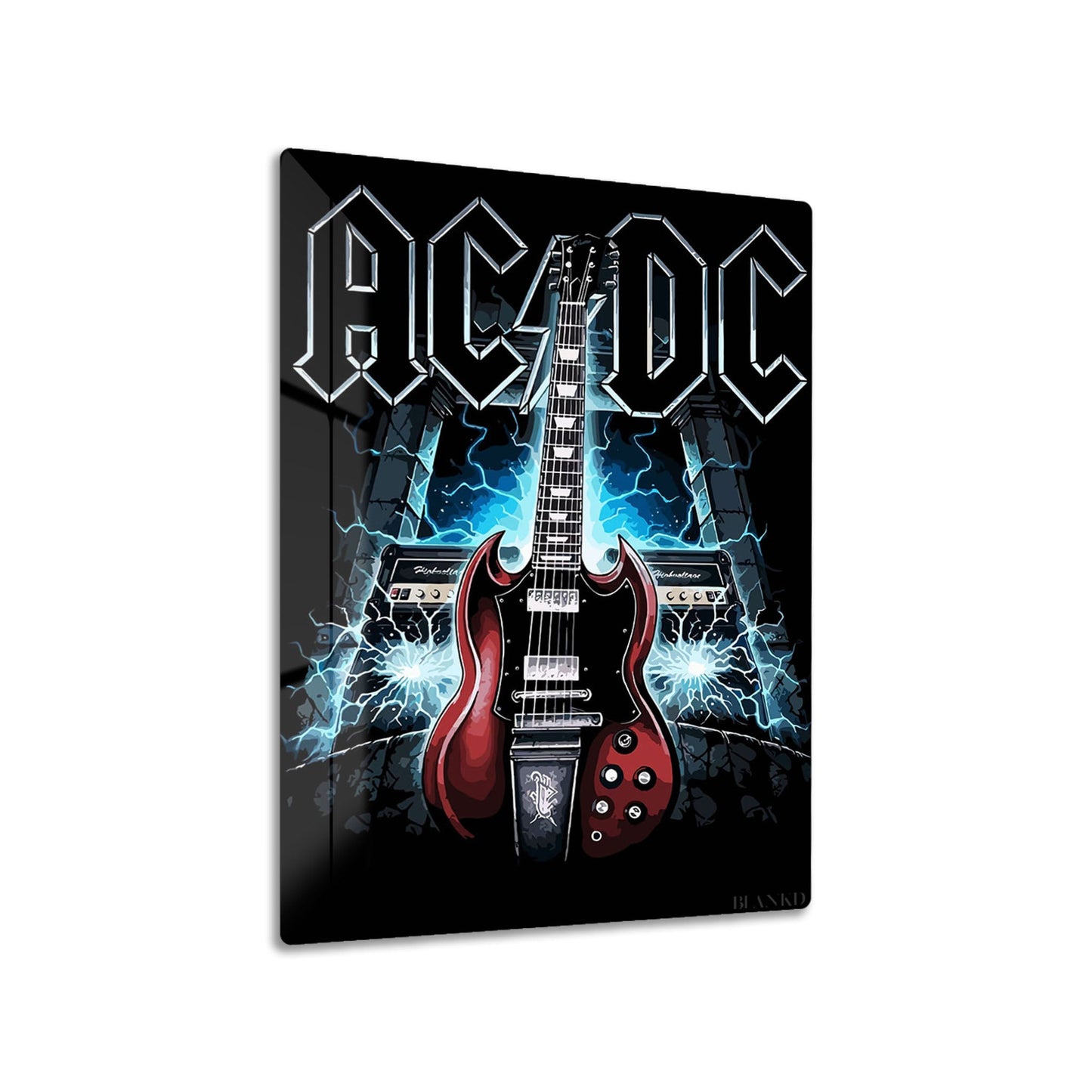 AC DC Guitar and Lightning Art