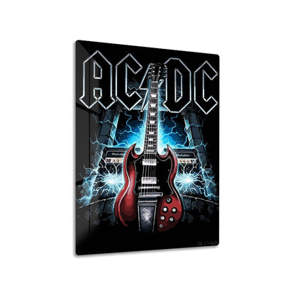 AC DC Guitar and Lightning Art