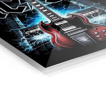 AC DC Guitar and Lightning Art