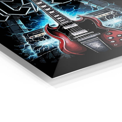 AC DC Guitar and Lightning Art