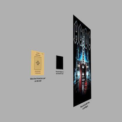 AC DC Guitar and Lightning Art