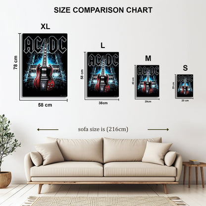 AC DC Guitar and Lightning Art