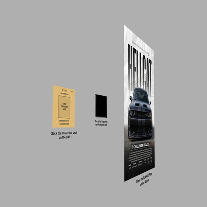 Dodge Challenger Hellcat poster close-up detail