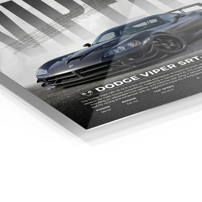 Dodge Viper SRT-10 metal wall art in a modern interior