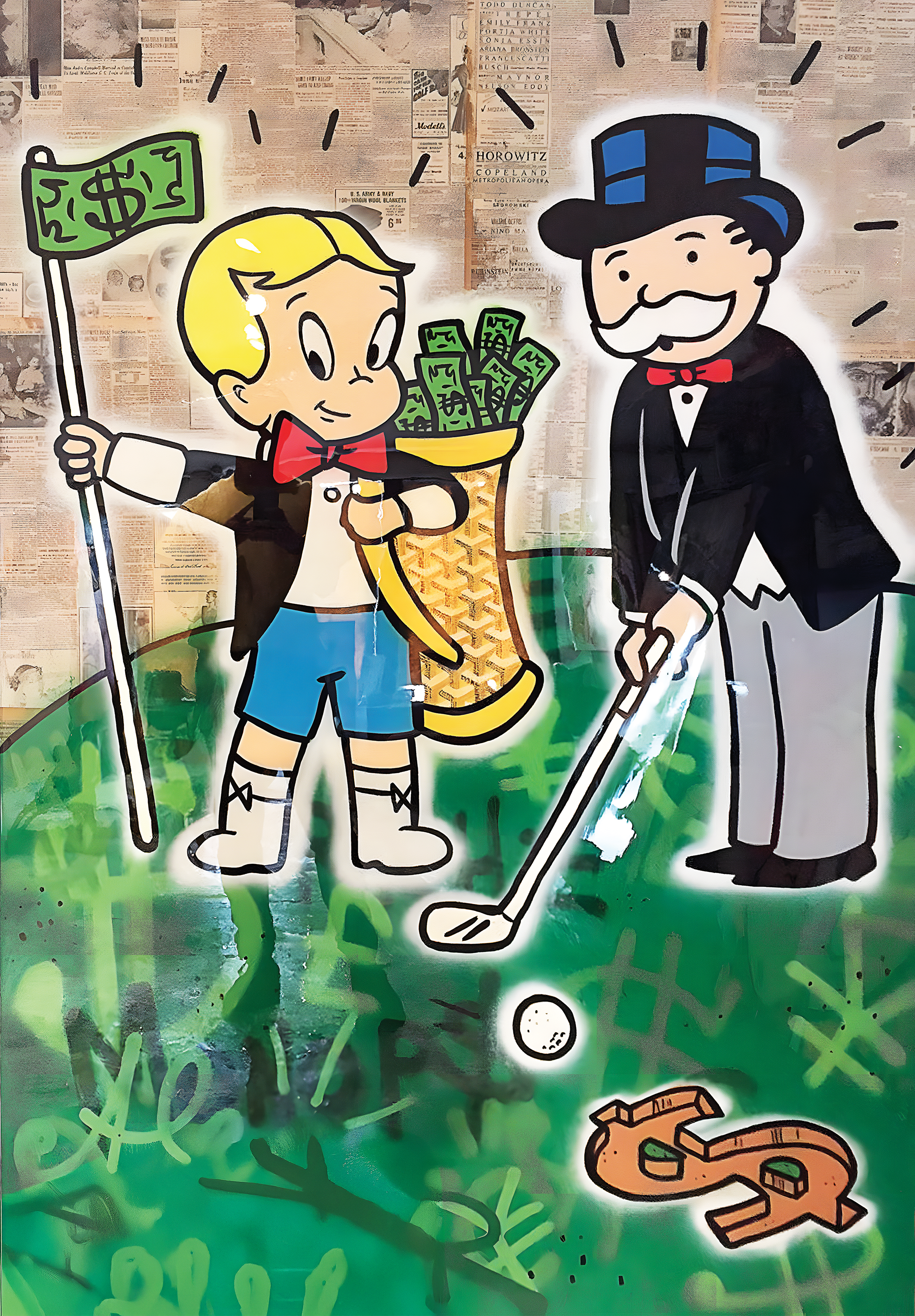Alec Monopoly Golf | Graffiti metal poster artwork