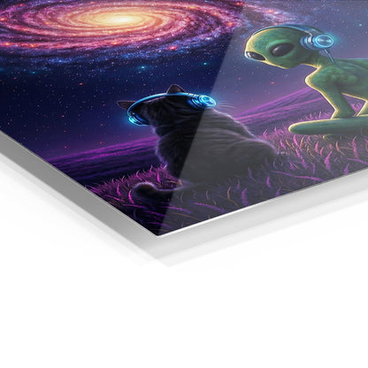 Alien & Cat Cosmic Vibes