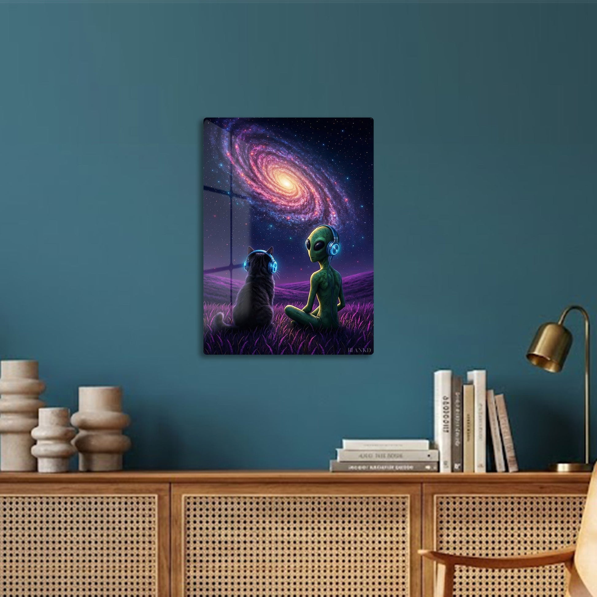 Alien & Cat Cosmic Vibes