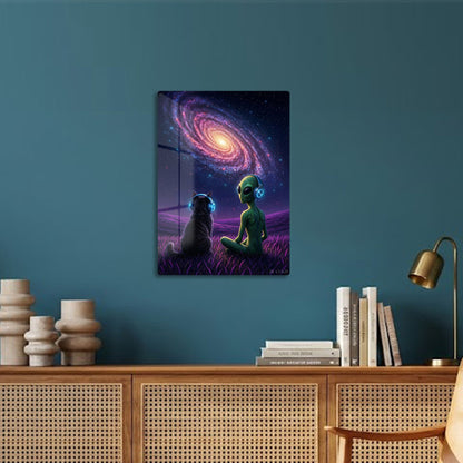 Alien & Cat Cosmic Vibes