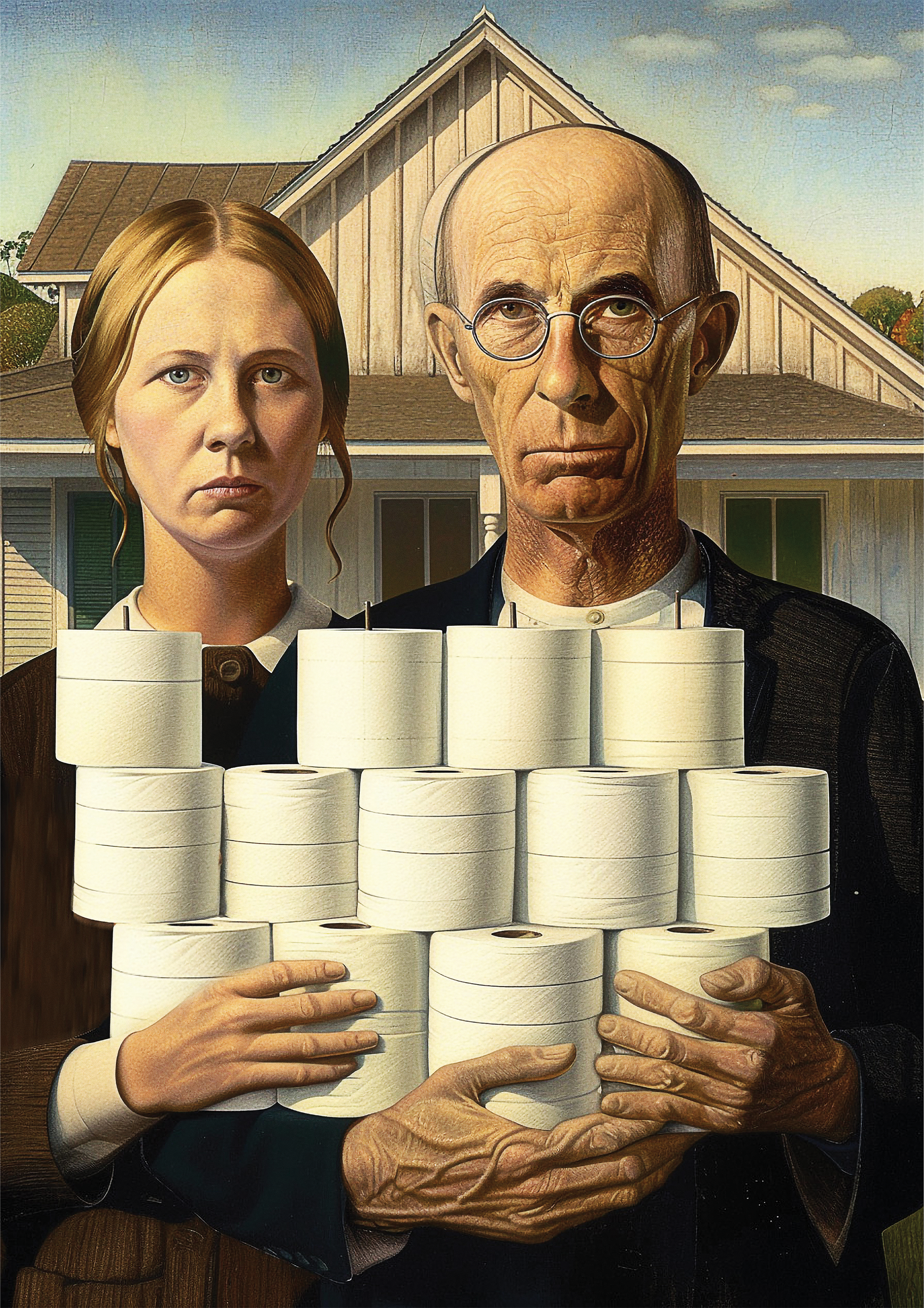 American Gothic Bathroom metal poster artwork