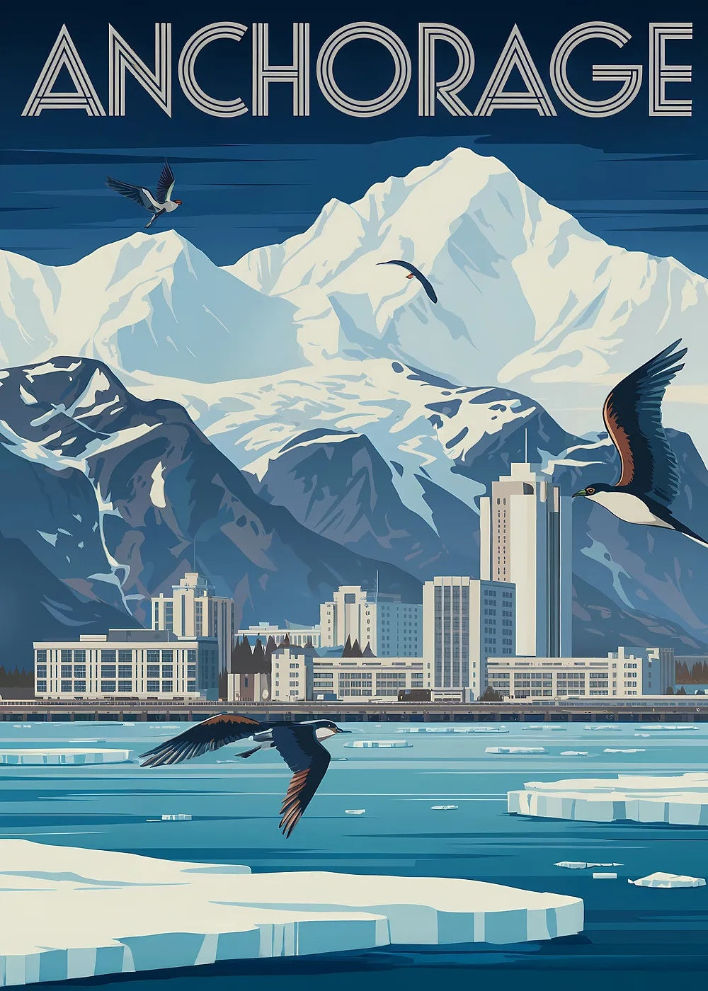 Anchorage, Alaska metal poster artwork