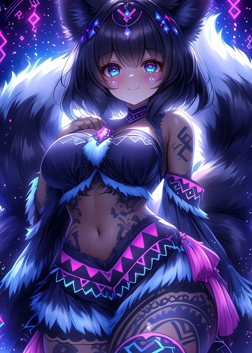 Gamer Fox Girl metal poster artwork