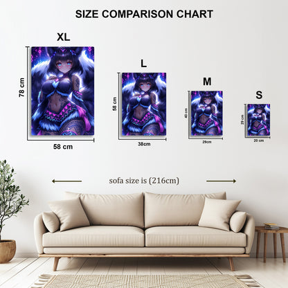 Gamer Fox Girl metal wall art in styled room setting