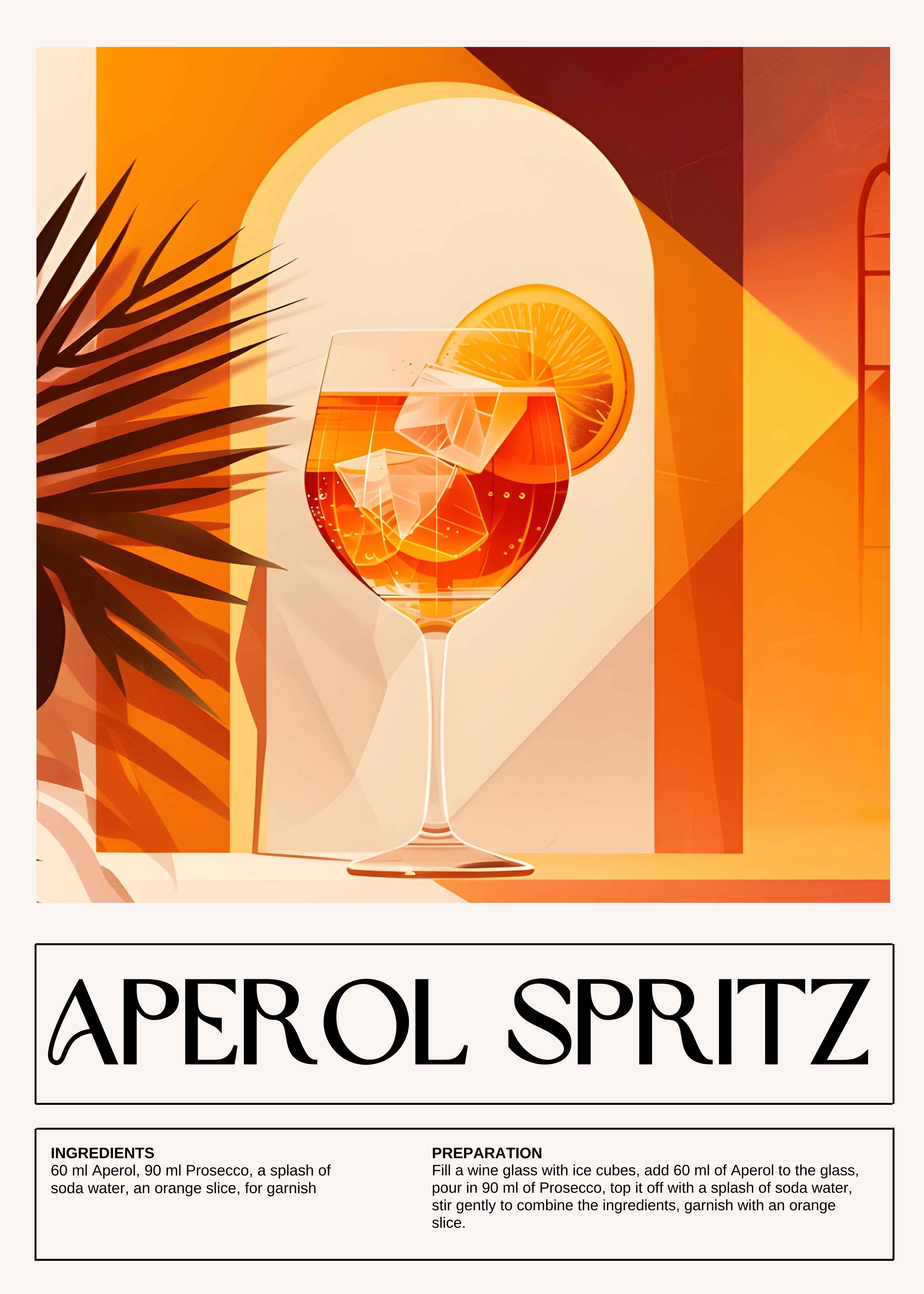 Aperol Spritz | Cocktail metal poster artwork