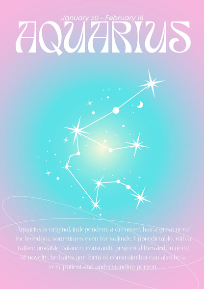 Aquarius | Horoscope metal poster artwork