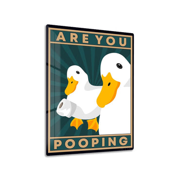 Are You Pooping Duck Cartoon Poster metal poster