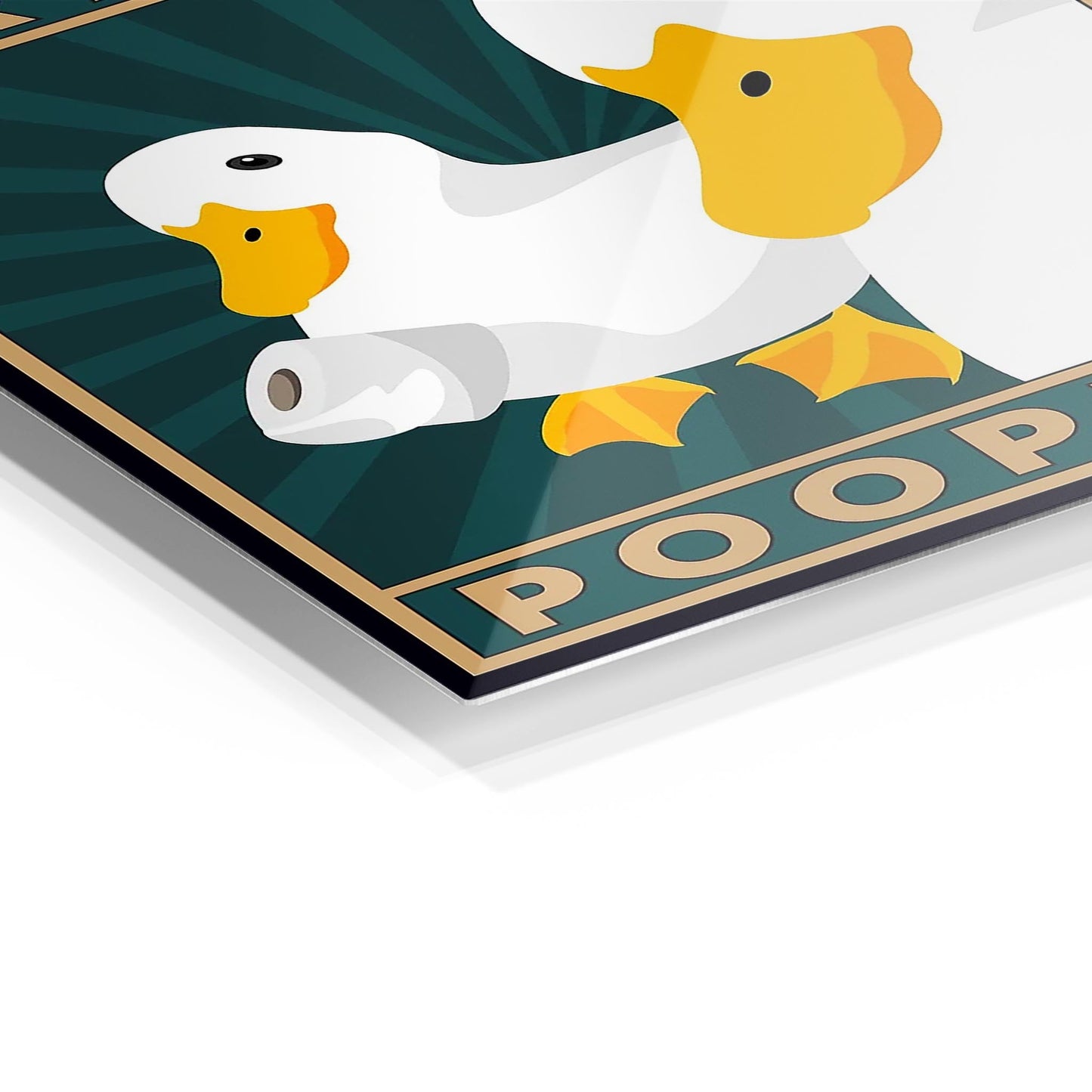Are You Pooping Duck Cartoon Poster metal poster