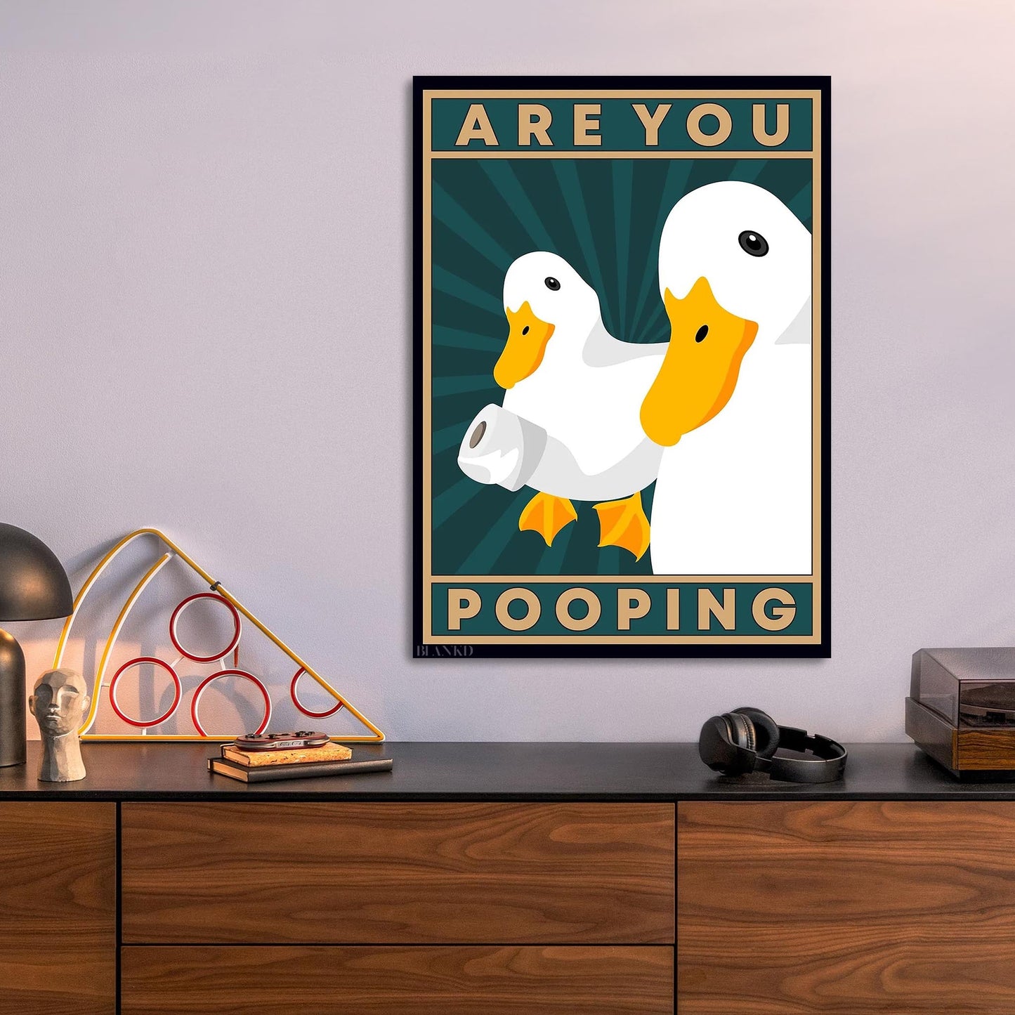 Are You Pooping Duck Cartoon Poster metal poster