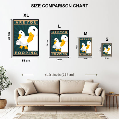 Are You Pooping Duck Cartoon Poster metal poster