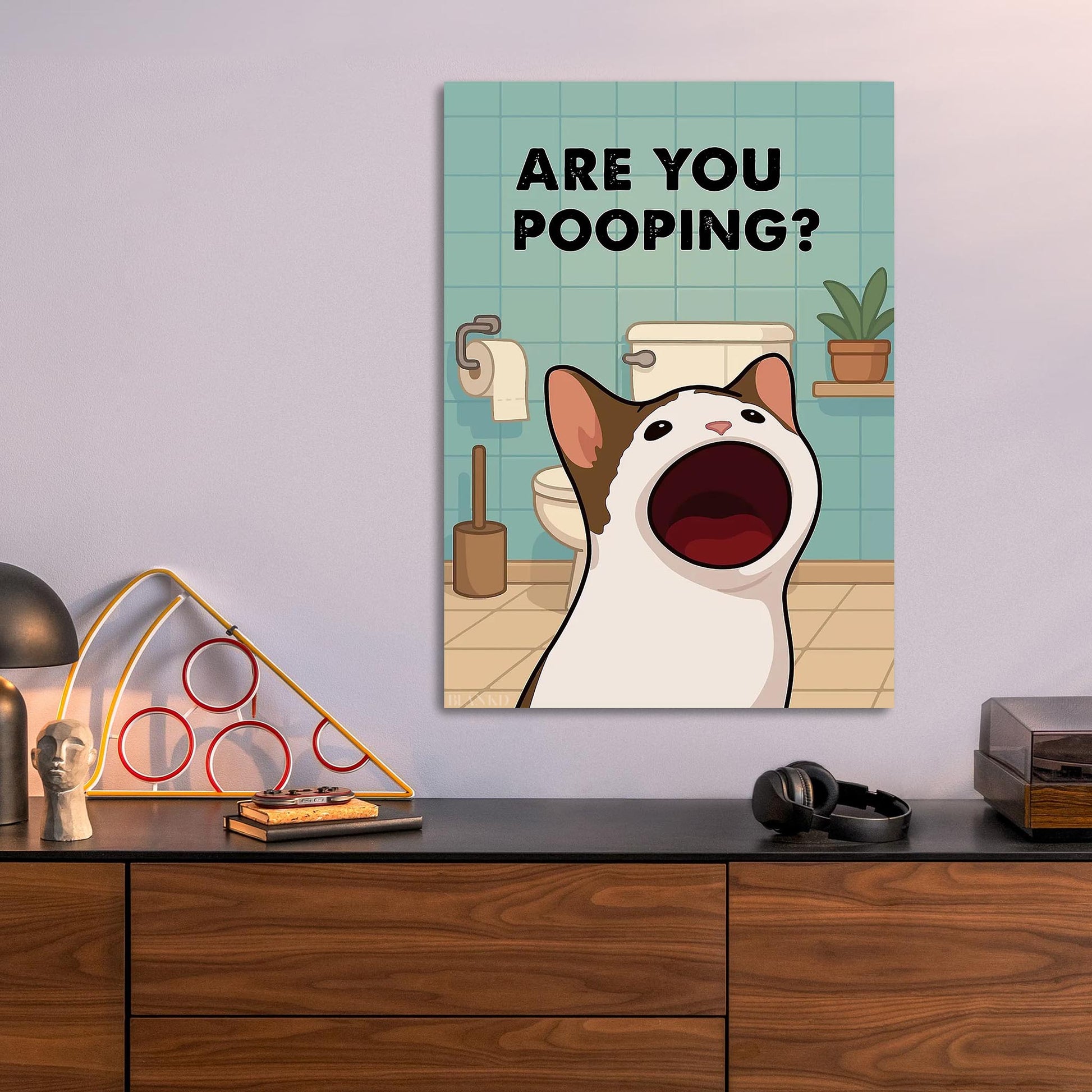 Are You Pooping Funny Cat Poster metal poster
