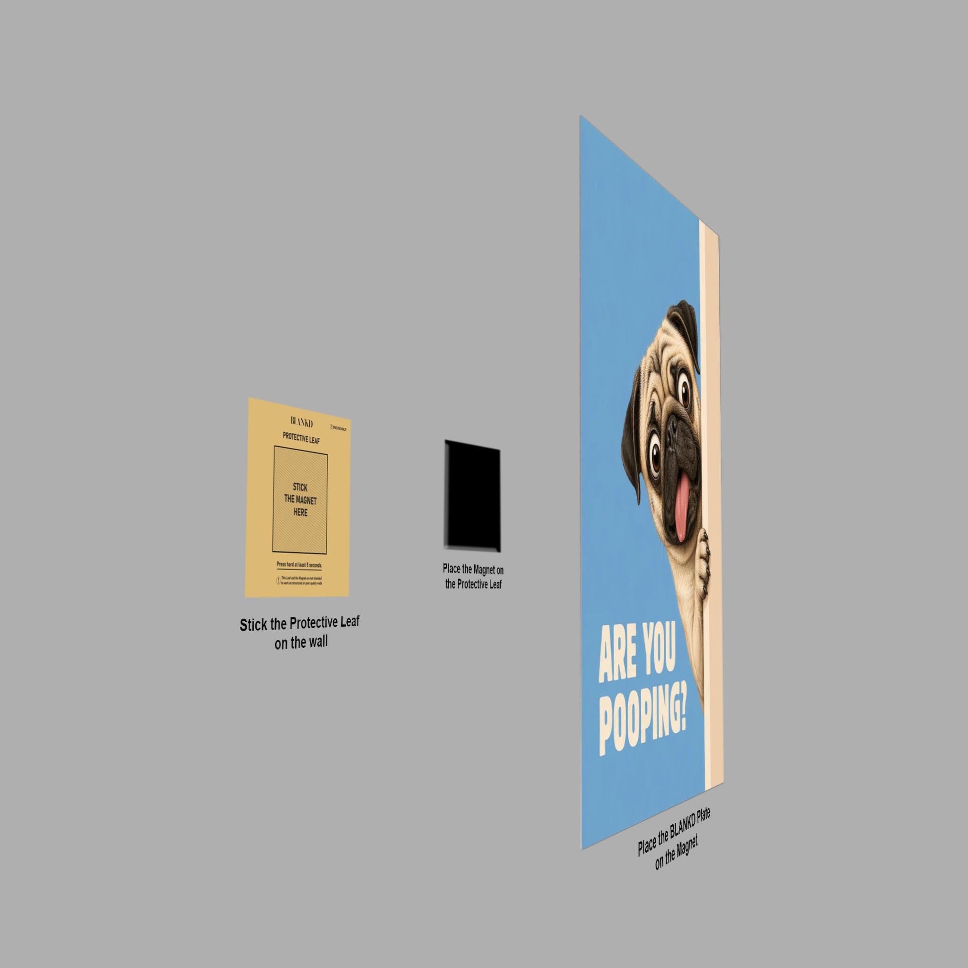 Are You Pooping Funny Pug metal poster