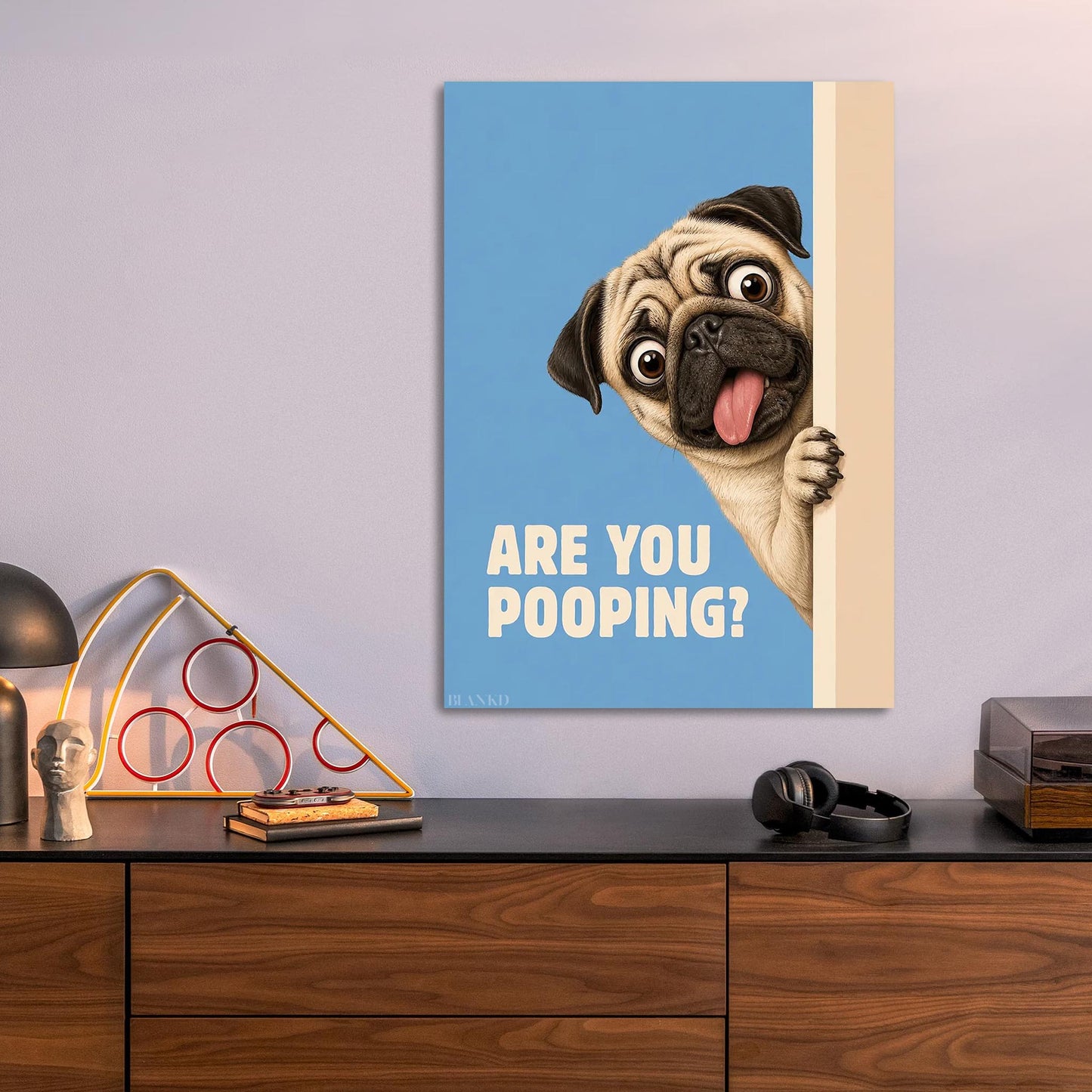 Are You Pooping Funny Pug metal poster