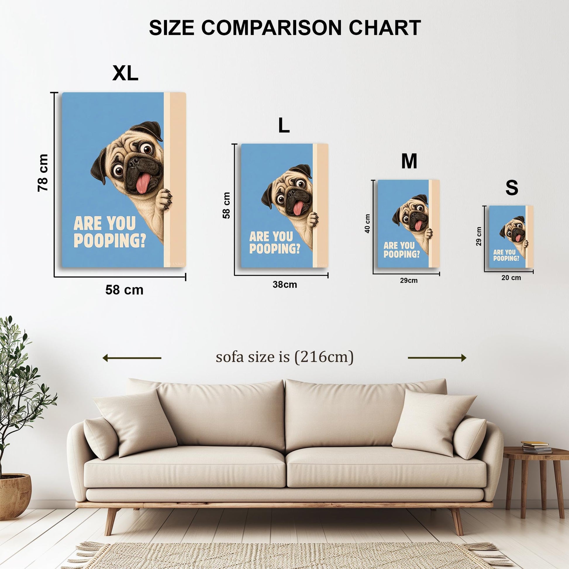 Are You Pooping Funny Pug metal poster