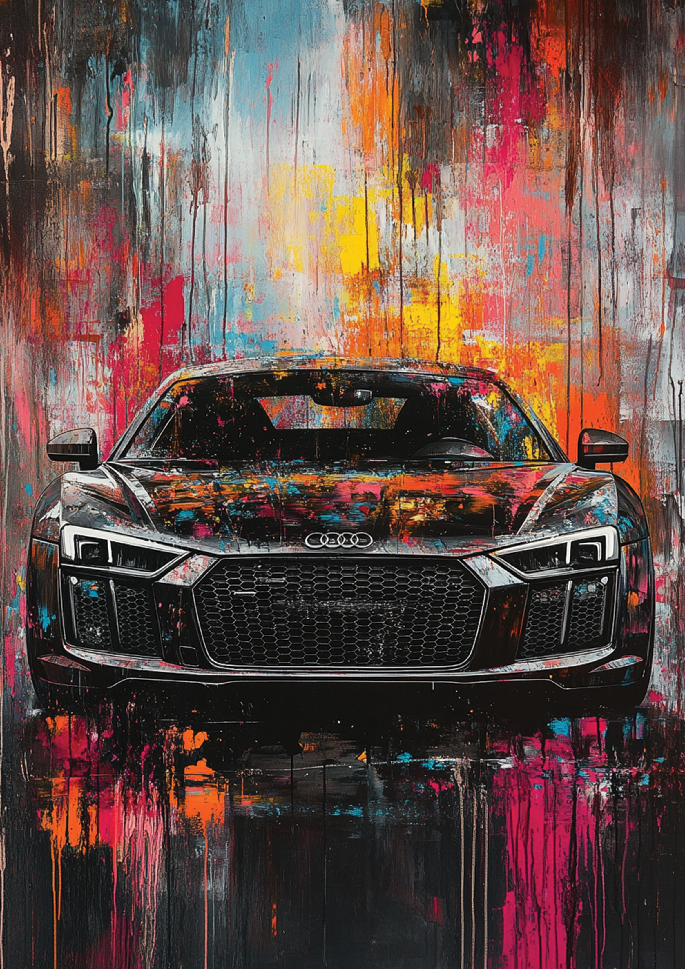 Audi R8 metal poster artwork
