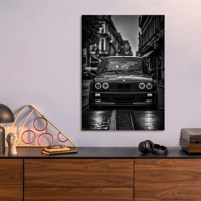 BMW E30 M3 metal poster size comparison