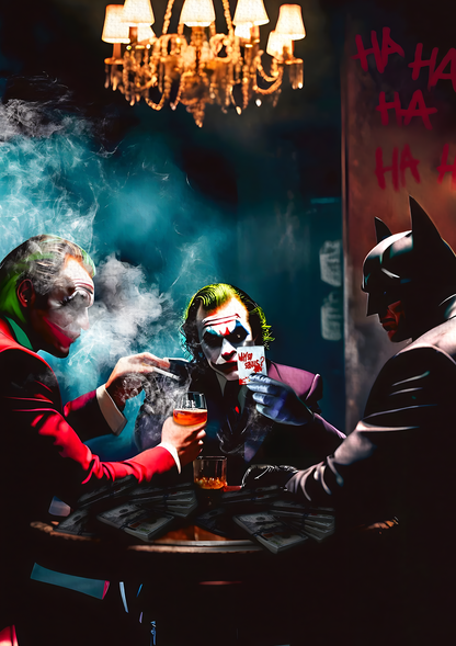 Batman and Joker metal poster artwork
