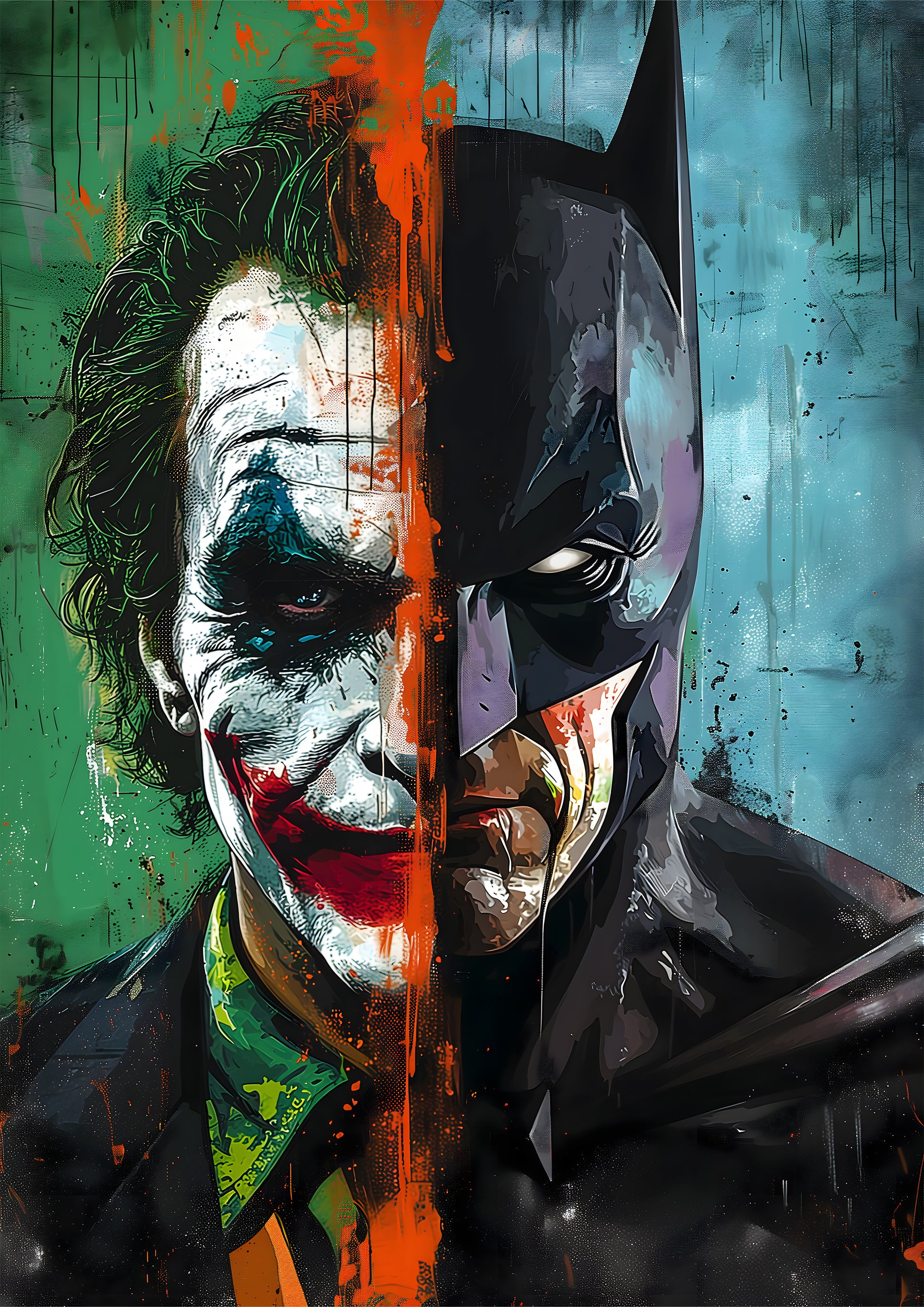 Batman vs Joker metal poster artwork
