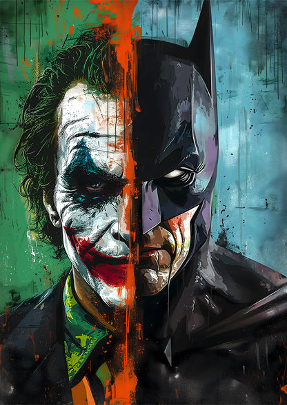 Batman vs Joker metal poster artwork