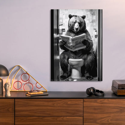 Bear on the Toilet metal poster size comparison