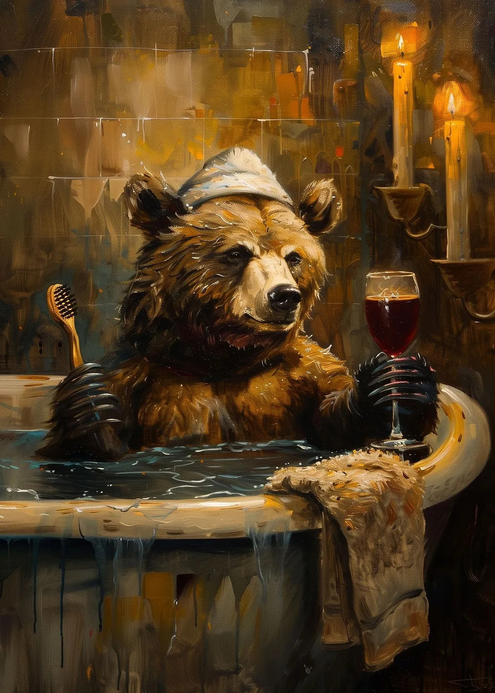 Bear in the Bath metal poster artwork