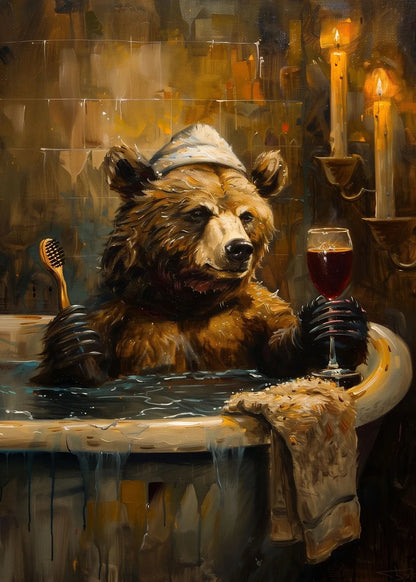 Bear in the Bath metal poster artwork