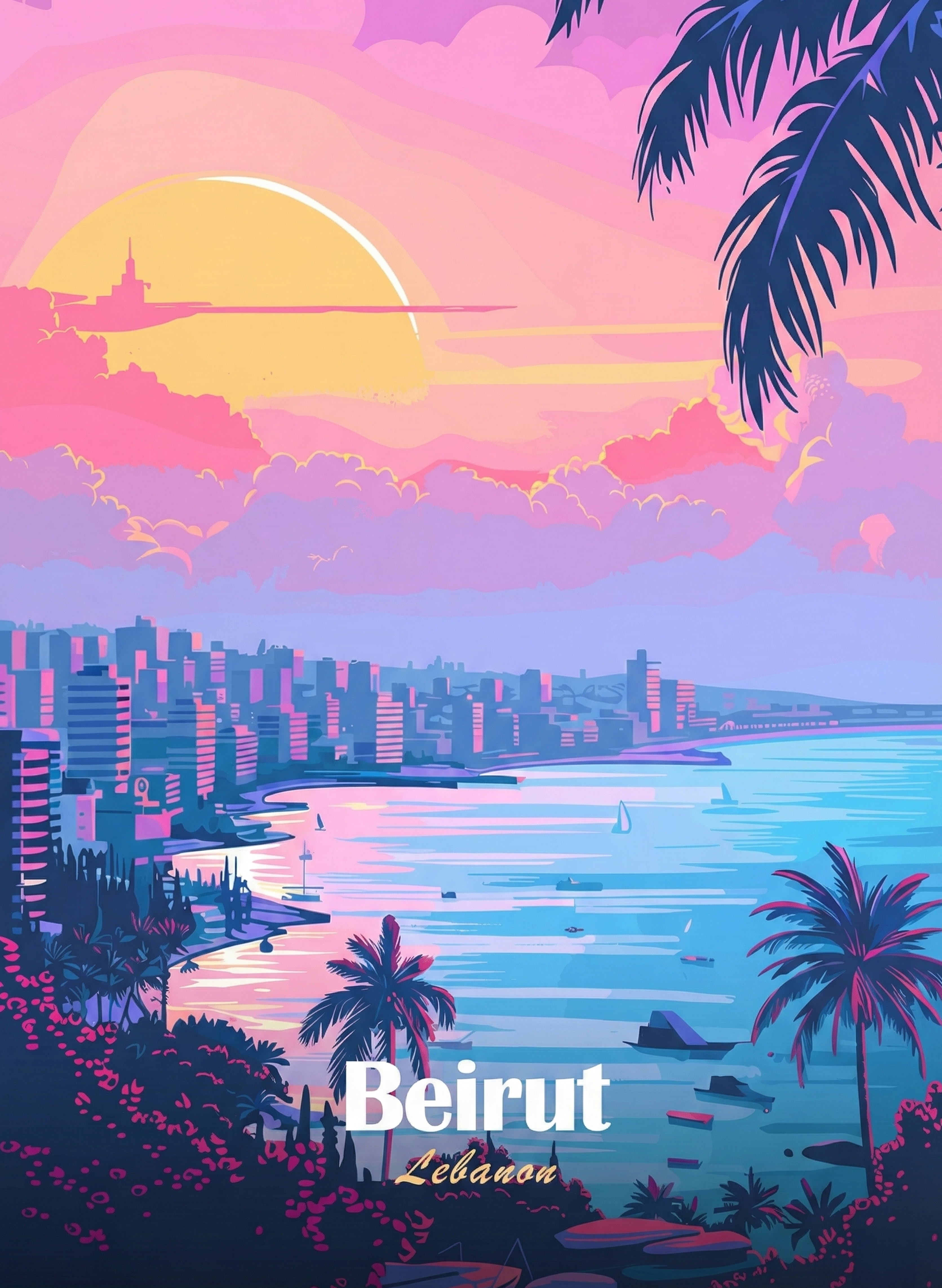Beirut Coastal metal poster artwork