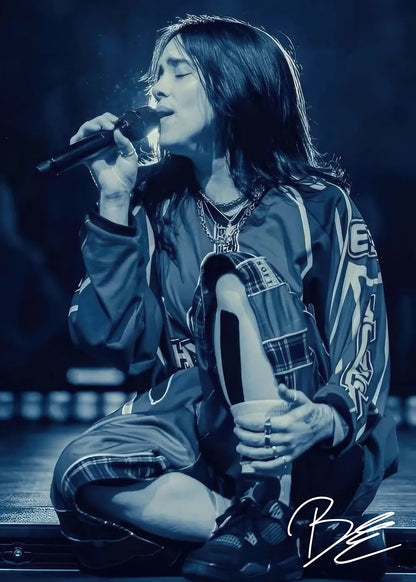 Billie Eilish metal poster artwork