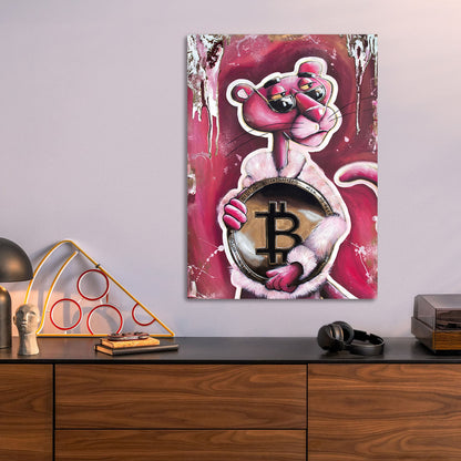 Bitcoin Panther metal poster size comparison
