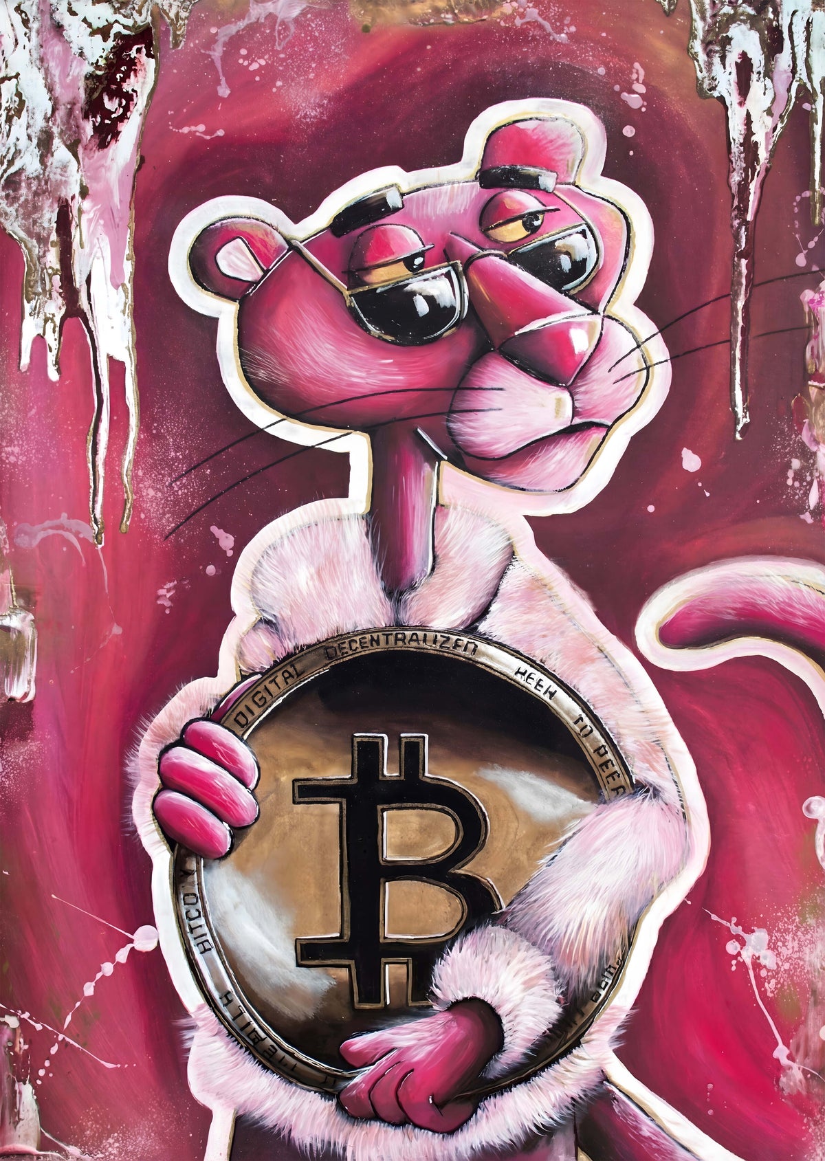 Bitcoin Panther metal poster artwork