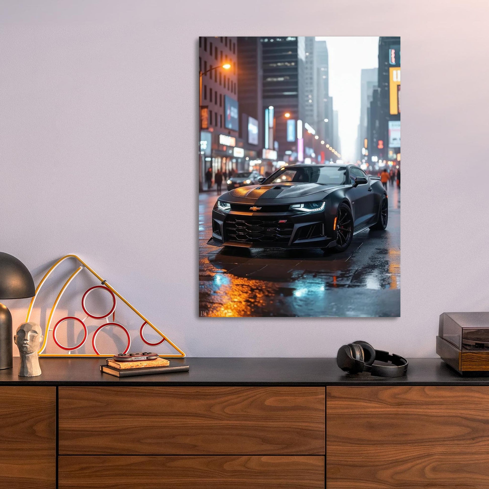 Black Camaro ZL1 metal poster