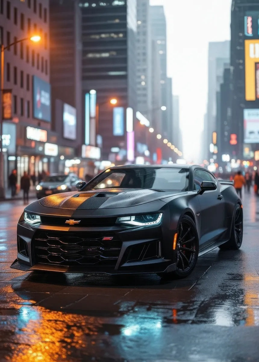 Black Camaro ZL1 metal wall art