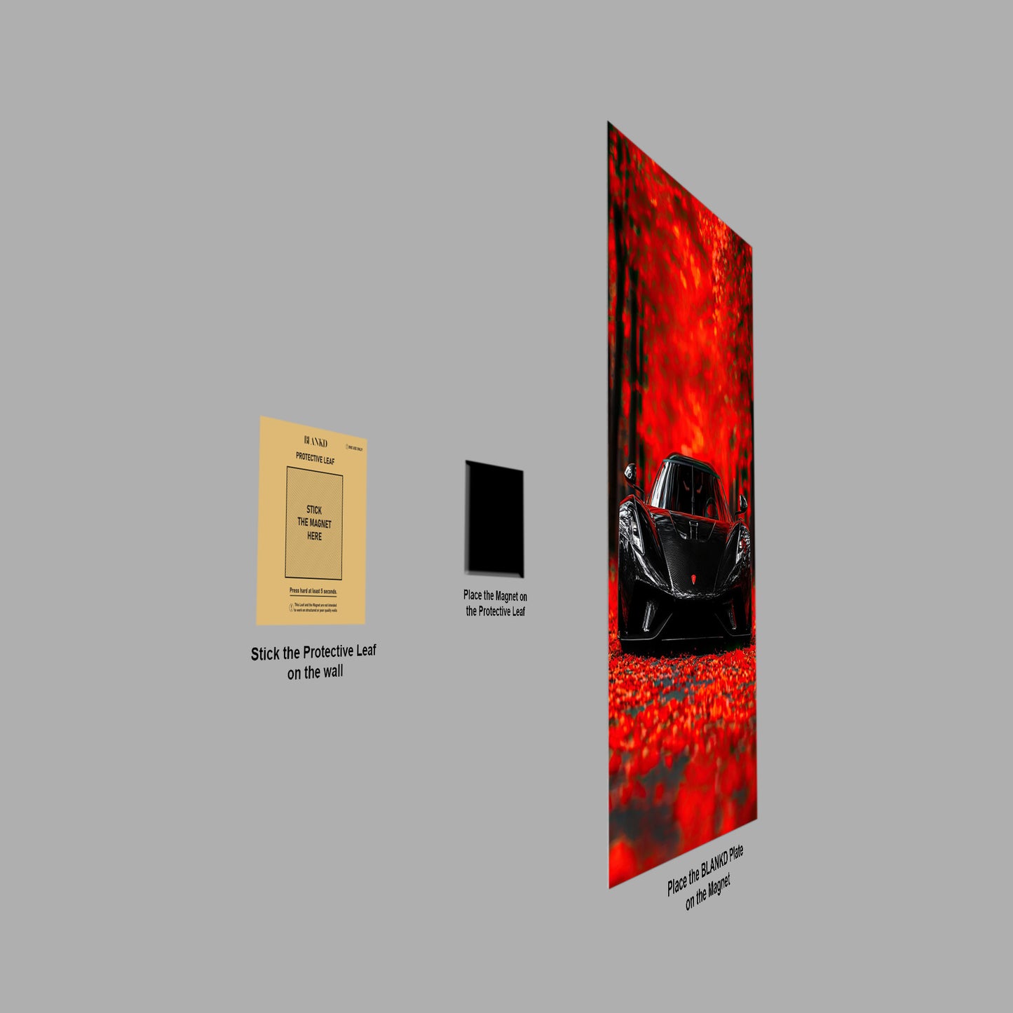 Black Koenigsegg in Autumn poster close-up detail