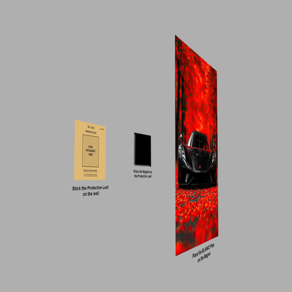 Black Koenigsegg in Autumn poster close-up detail