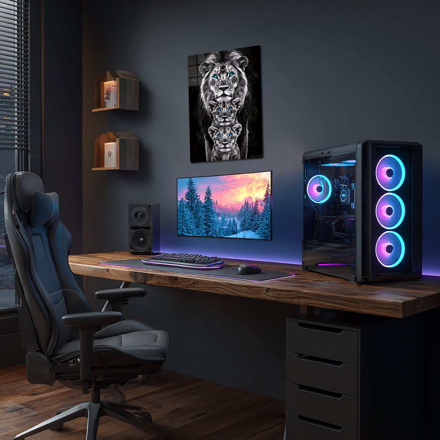 Black and White Lion