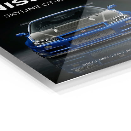 Blue Nissan Skyline