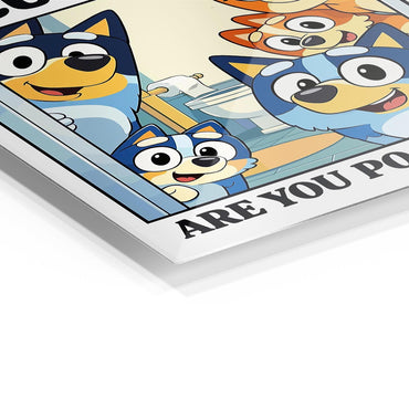 Bluey Family in Bathroom metal poster