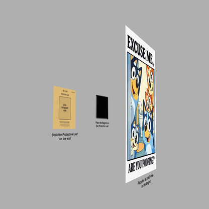 Bluey Family in Bathroom metal poster