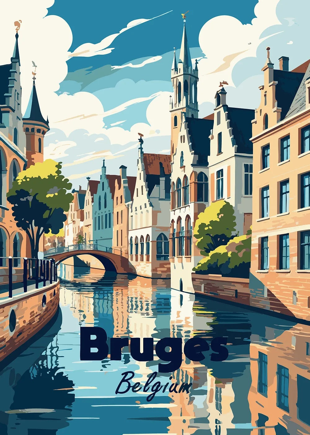 Bruges, Belgium metal poster artwork