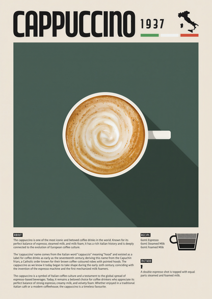 Cappuccino Coffee metal wall art