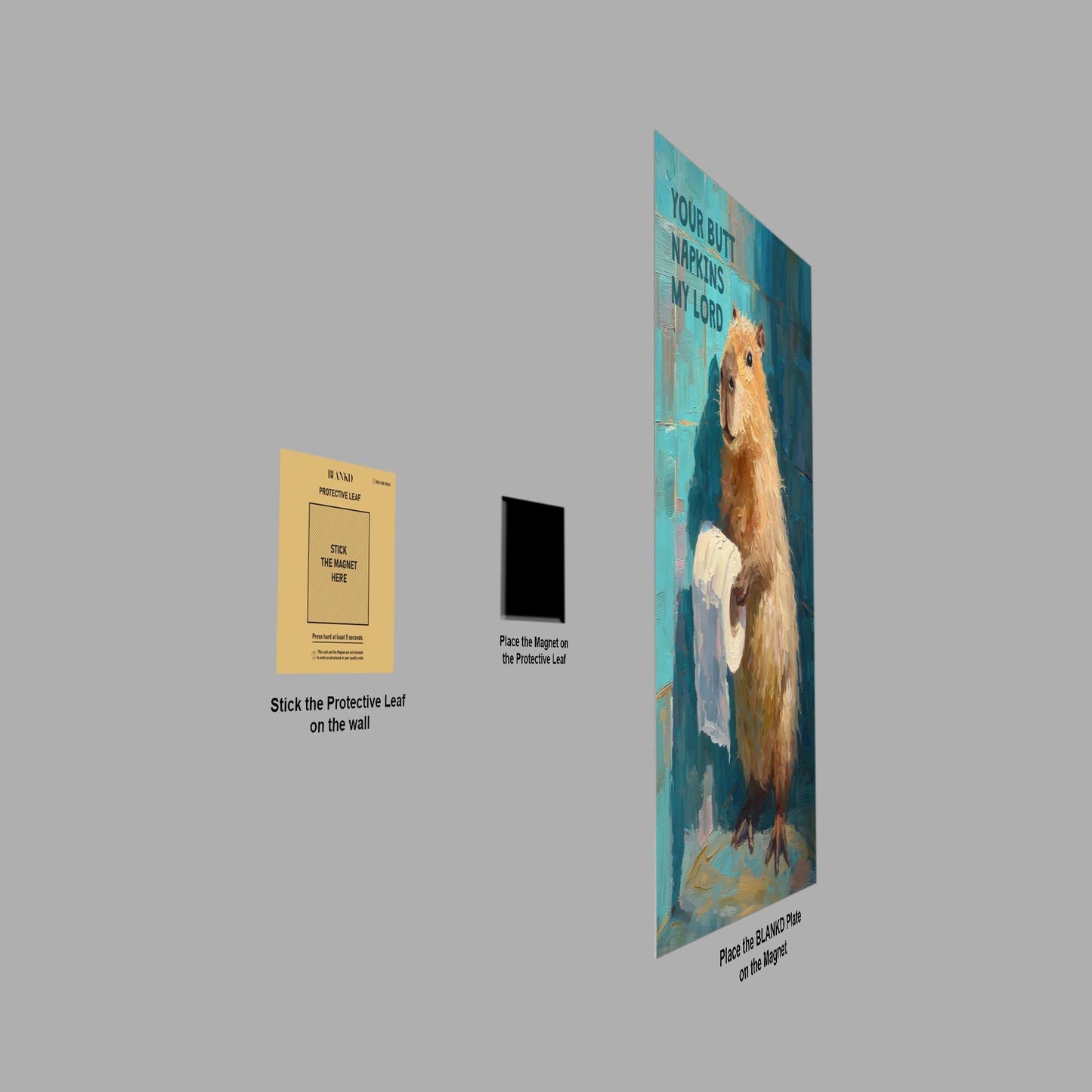 Capybara Your Butt Napkins metal poster